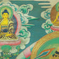 An Exquiste Painted Gold Manjusri Thangka