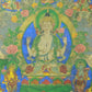 An Exquiste Painted Gold Four-Armed Avalokiteshvara Thangka