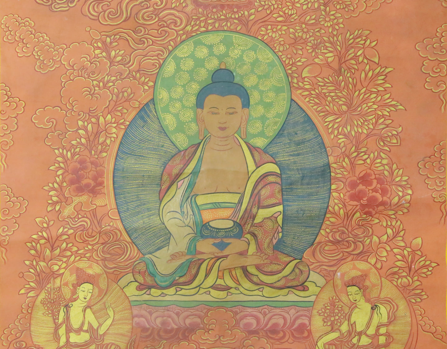 An Exquiste Painted Gold Gautama Buddha Thangka