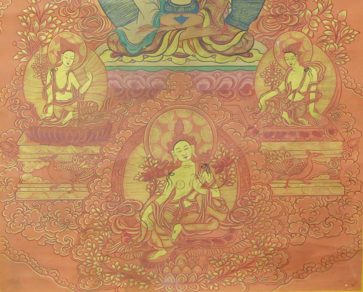 An Exquiste Painted Gold Gautama Buddha Thangka