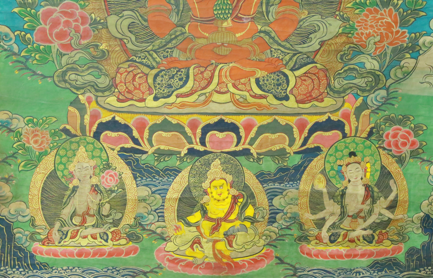 An Exquiste Painted Gold Amitabha Buddha Thangka