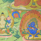 An Exquiste Painted Gold Manjusri Thangka