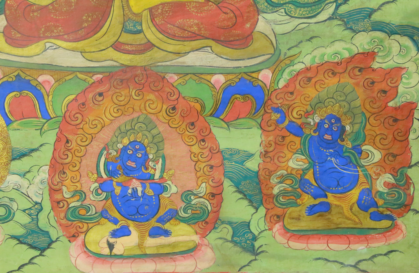 An Exquiste Painted Gold Manjusri Thangka