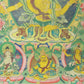 An Exquiste Painted Gold Manjushri Bodhisattva with Four Arms Thangka