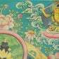 An Exquiste Painted Gold Manjushri Bodhisattva with Four Arms Thangka