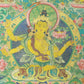 An Exquiste Painted Gold Manjushri Bodhisattva with Four Arms Thangka