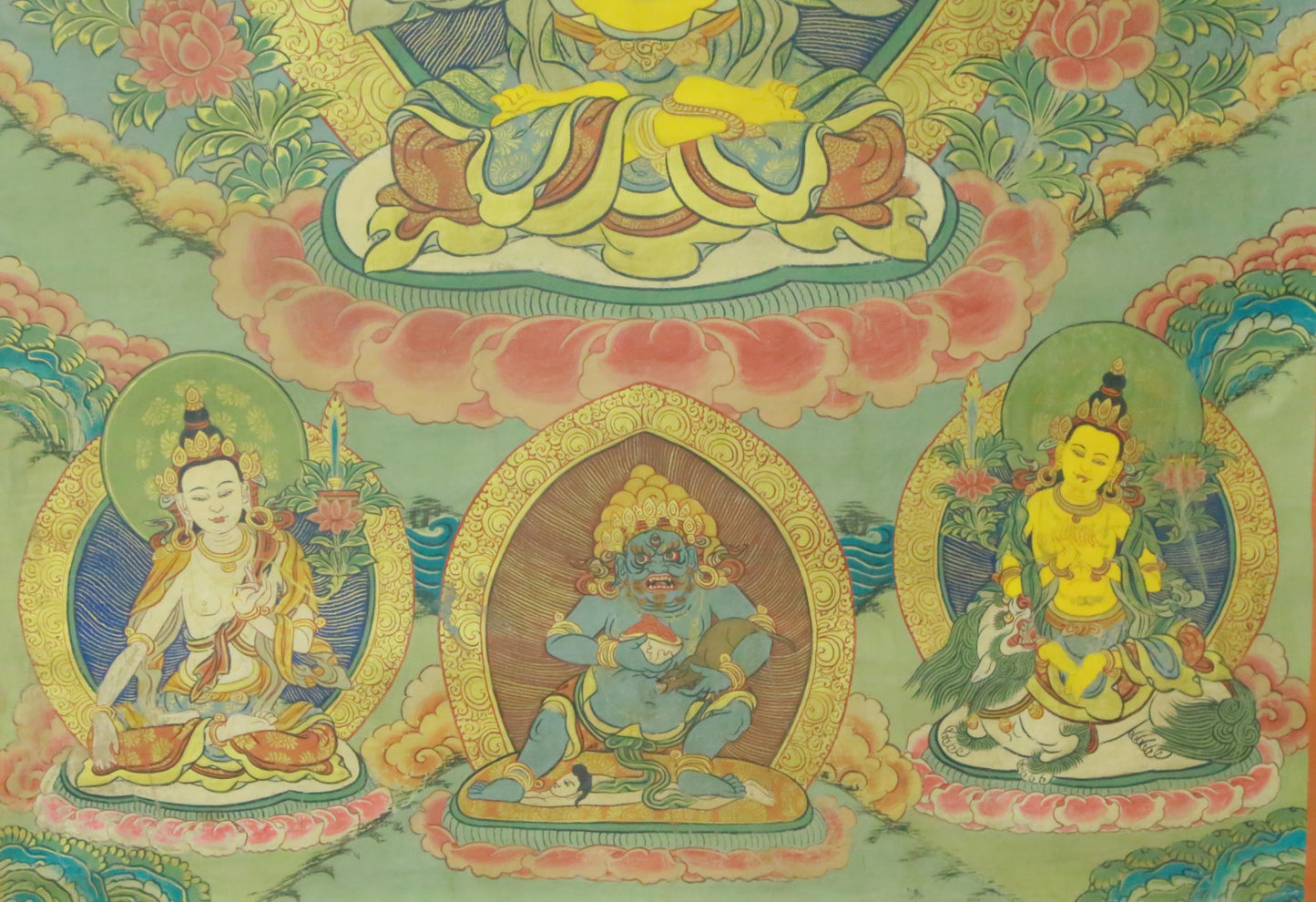 An Exquiste Painted Gold Manjusri Thangka