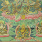 An Exquiste Painted Gold Green Tara Thangka