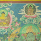 An Exquiste Painted Gold Green Tara Thangka