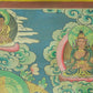 An Exquiste Painted Gold Green Tara Thangka