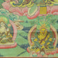 An Exquiste Painted Gold Green Tara Thangka