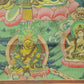 An Exquiste Painted Gold Green Tara Thangka