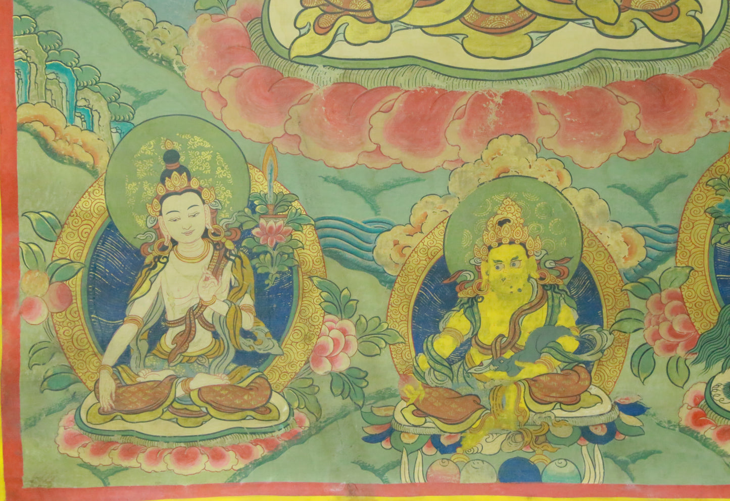 An Exquiste Painted Gold Manjusri Thangka