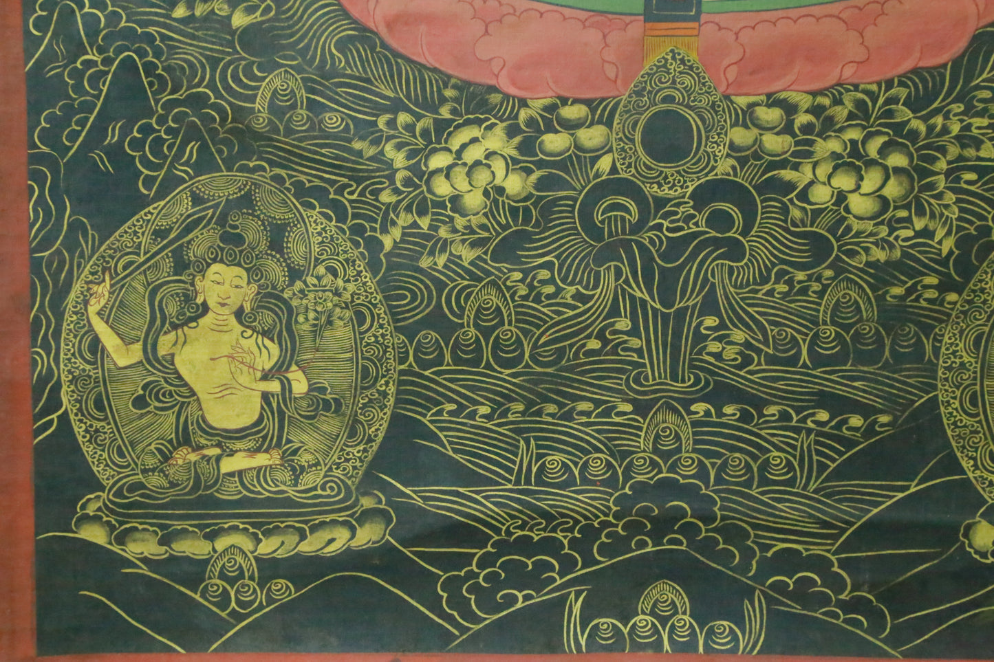 An Exquiste Painted Gold Avalokiteshvara Thangka