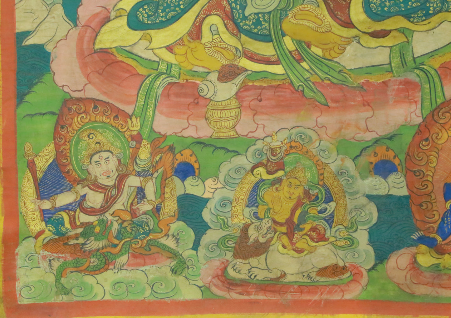 An Exquiste Painted Gold Mammon Thangka