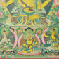 An Exquiste Painted Gold Manjushri Bodhisattva with Four Arms Thangka