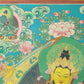 An Exquiste Painted Gold Manjushri Bodhisattva with Four Arms Thangka