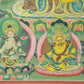 An Exquiste Painted Gold Manjushri Bodhisattva with Four Arms Thangka