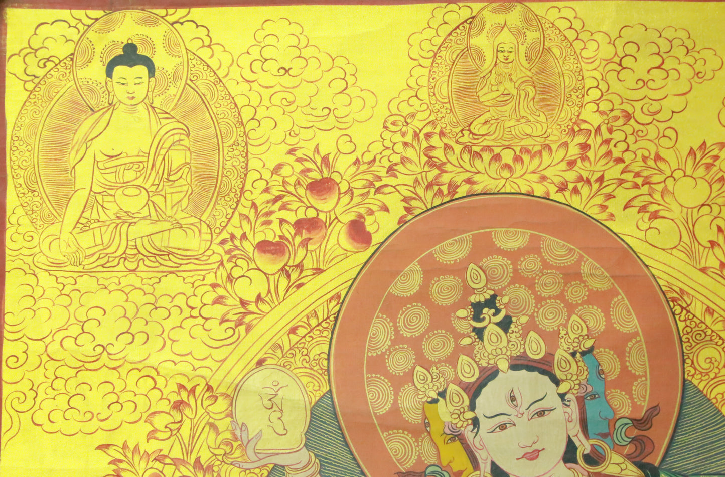 An Exquiste Painted Gold Vajra Yogini Thangka