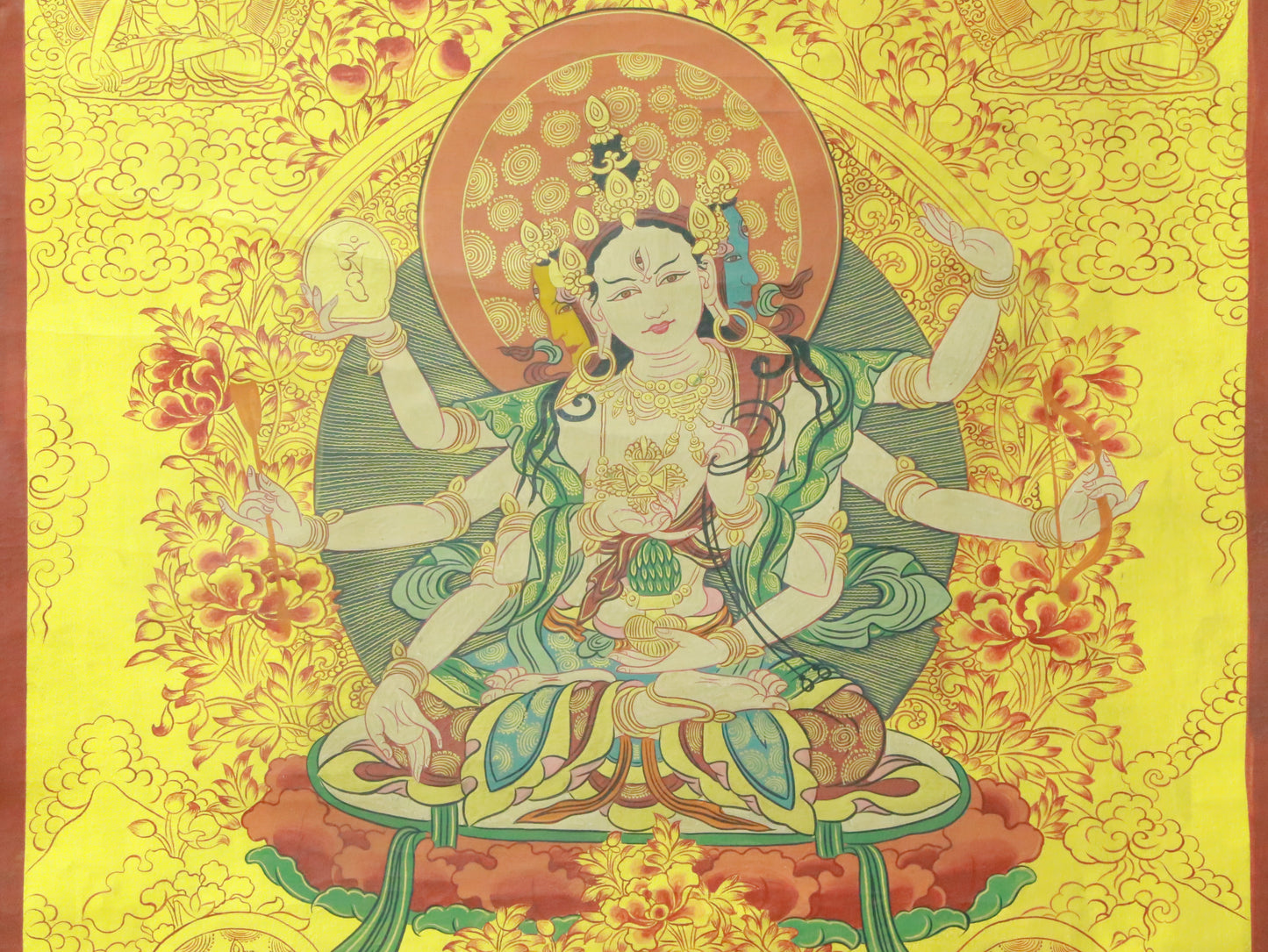 An Exquiste Painted Gold Vajra Yogini Thangka