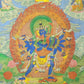 An Exquiste Painted Gold Vajra Thangka