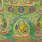 An Exquiste Painted Gold Manjushri Bodhisattva with Four Arms Thangka