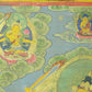 An Exquiste Painted Gold Manjushri Bodhisattva with Four Arms Thangka