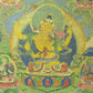 An Exquiste Painted Gold Manjushri Bodhisattva with Four Arms Thangka