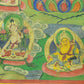 An Exquiste Painted Gold Manjushri Bodhisattva with Four Arms Thangka