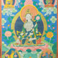 An Exquiste Painted Gold White Tara Thangka