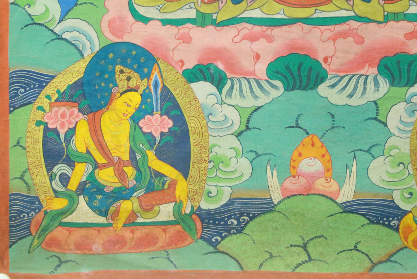 An Exquiste Painted Gold White Tara Thangka