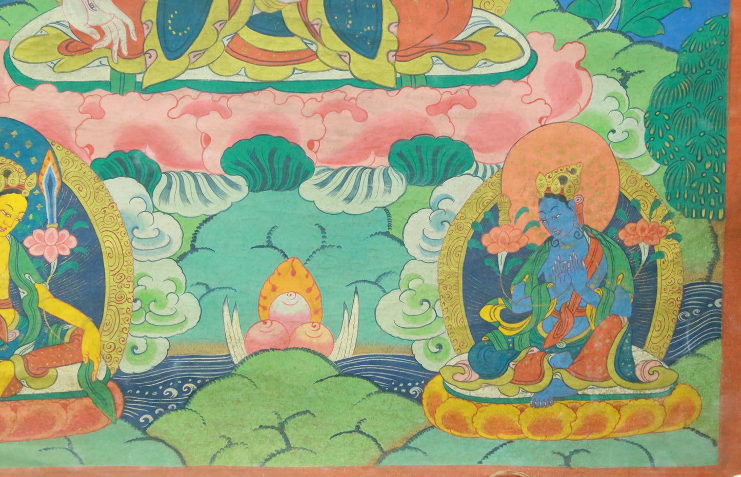 An Exquiste Painted Gold White Tara Thangka