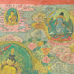 An Exquiste Painted Gold Manjusri Thangka