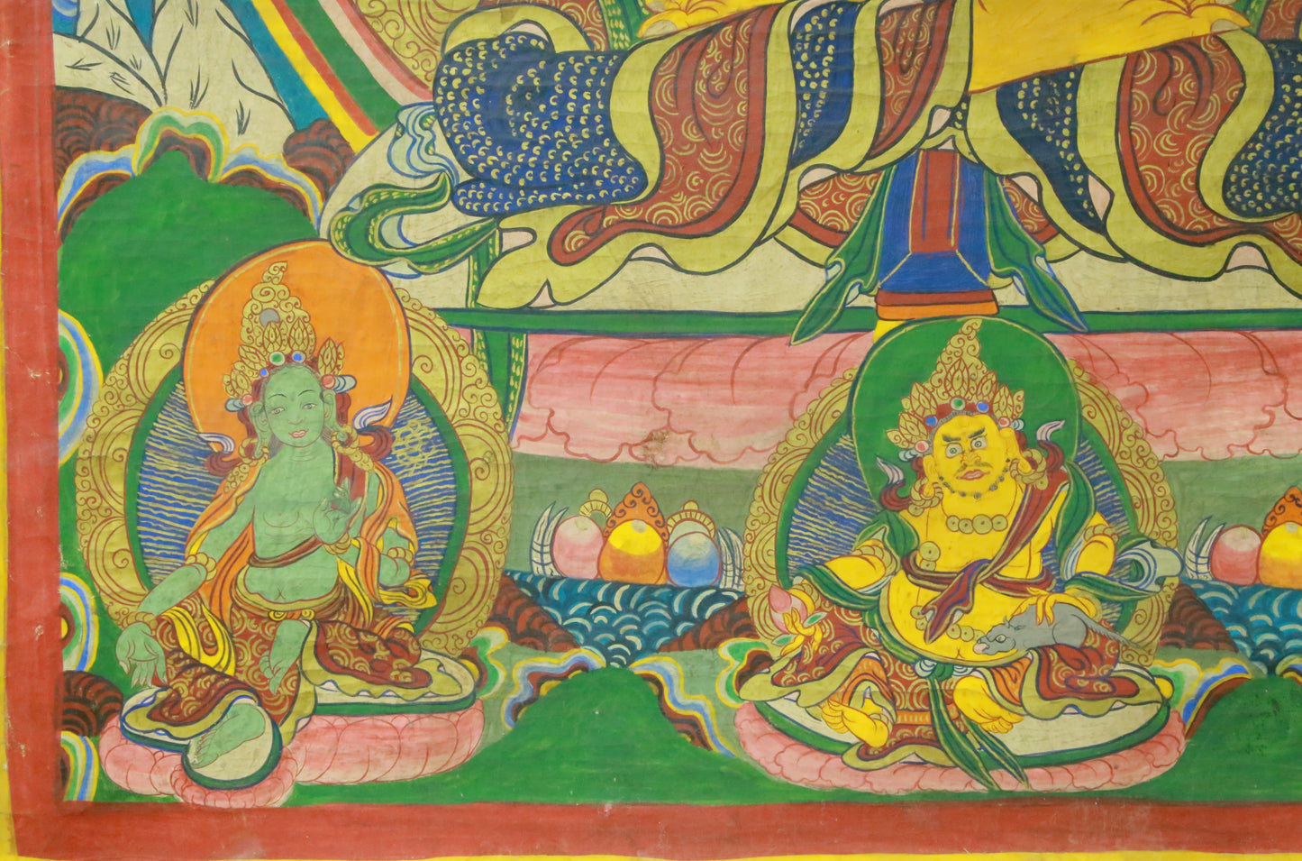 An Exquiste Painted Gold Manjusri Thangka