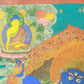 An Exquiste Painted Gold Vajra Thangka