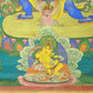 An Exquiste Painted Gold Vajra Thangka