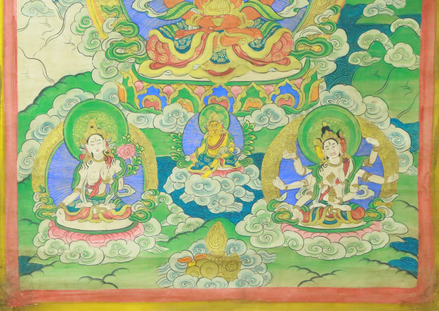 An Exquiste Painted Gold Amitabha Buddha Thangka