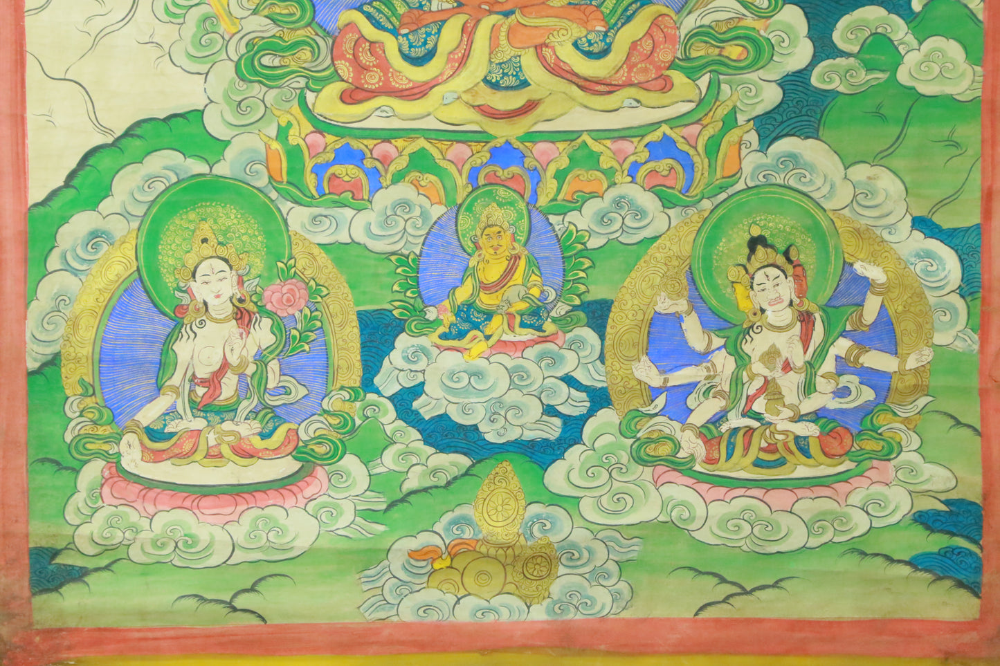 An Exquiste Painted Gold Amitabha Buddha Thangka