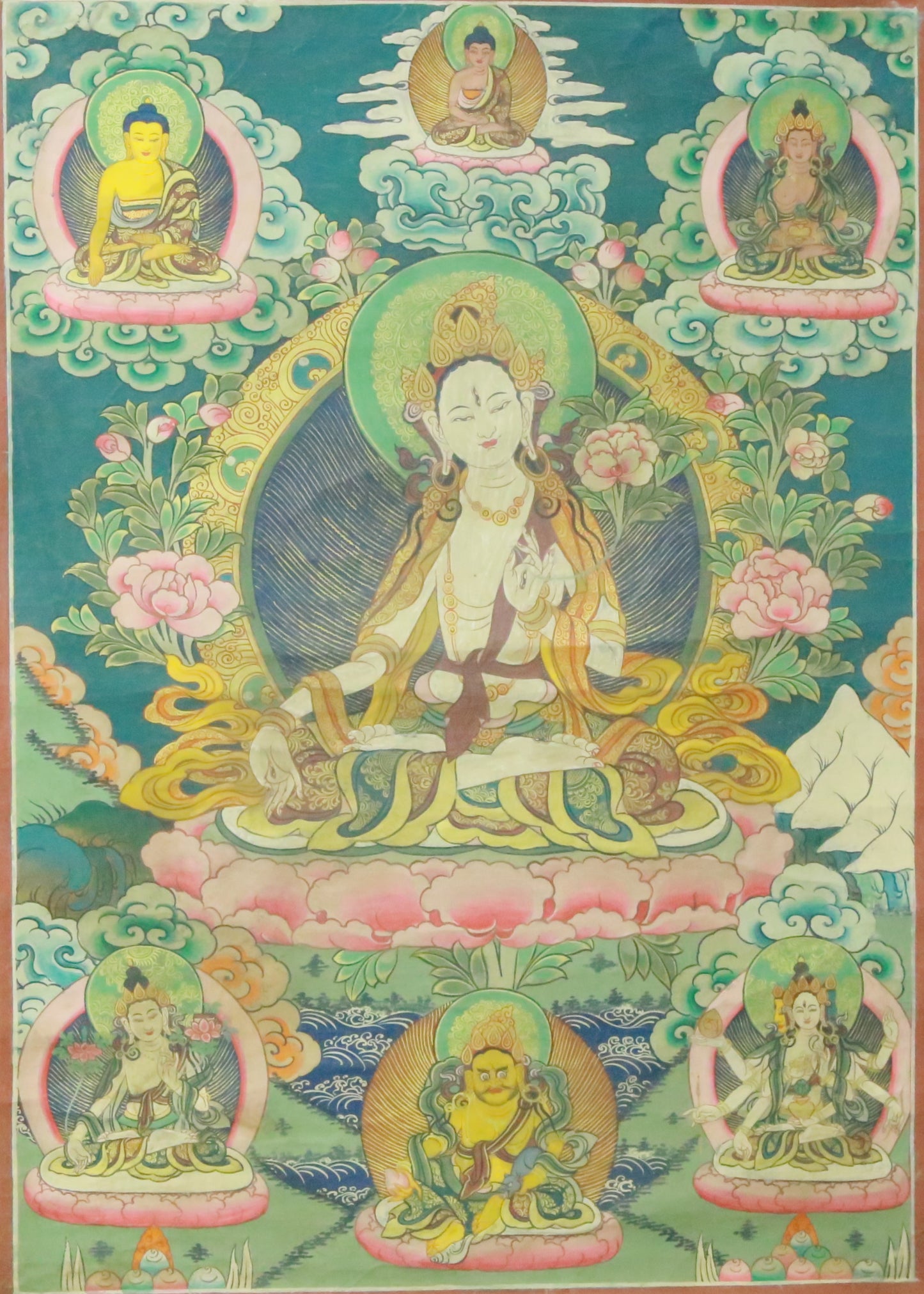 An Exquiste Painted Gold White Tara Thangka