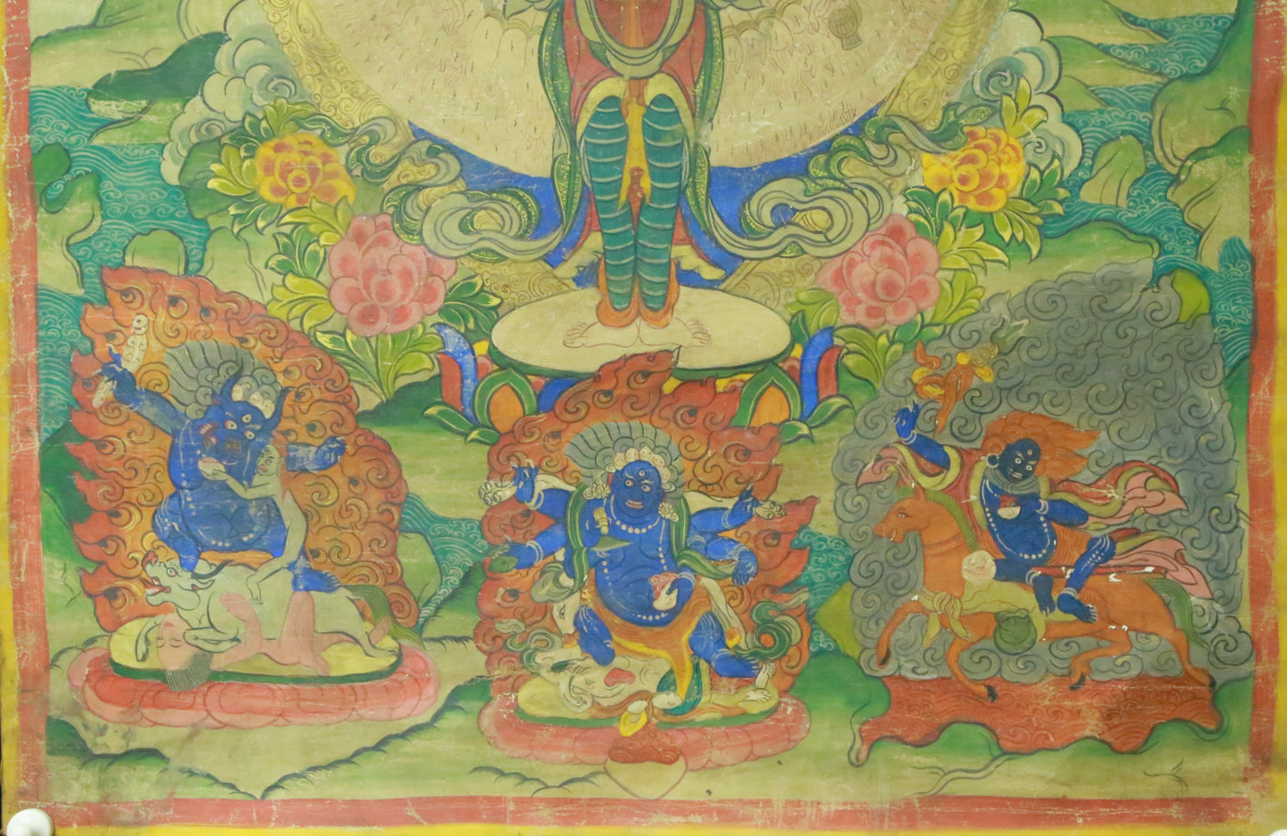 An Exquiste Painted Gold Thousand-armed Avalokiteshvara Thangka