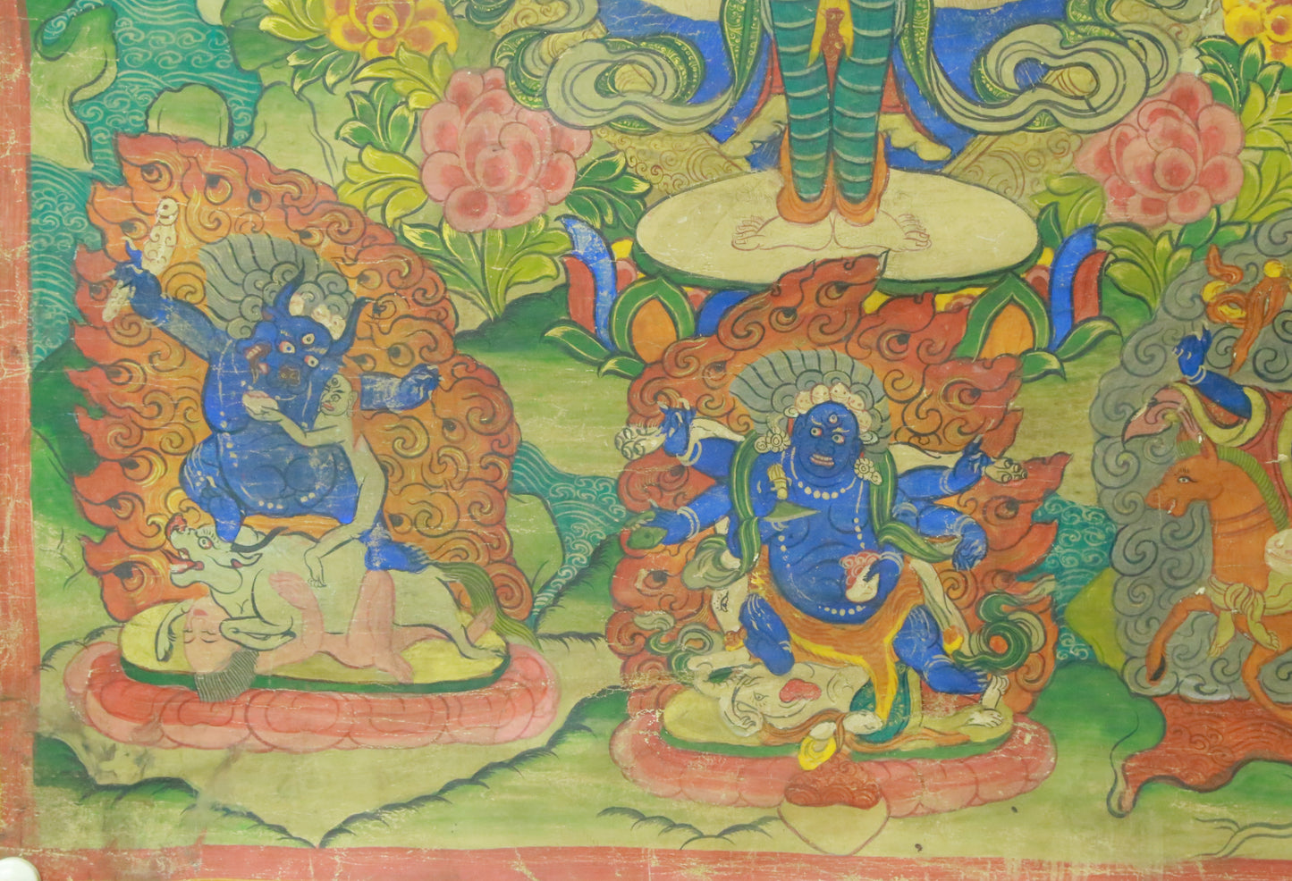 An Exquiste Painted Gold Thousand-armed Avalokiteshvara Thangka