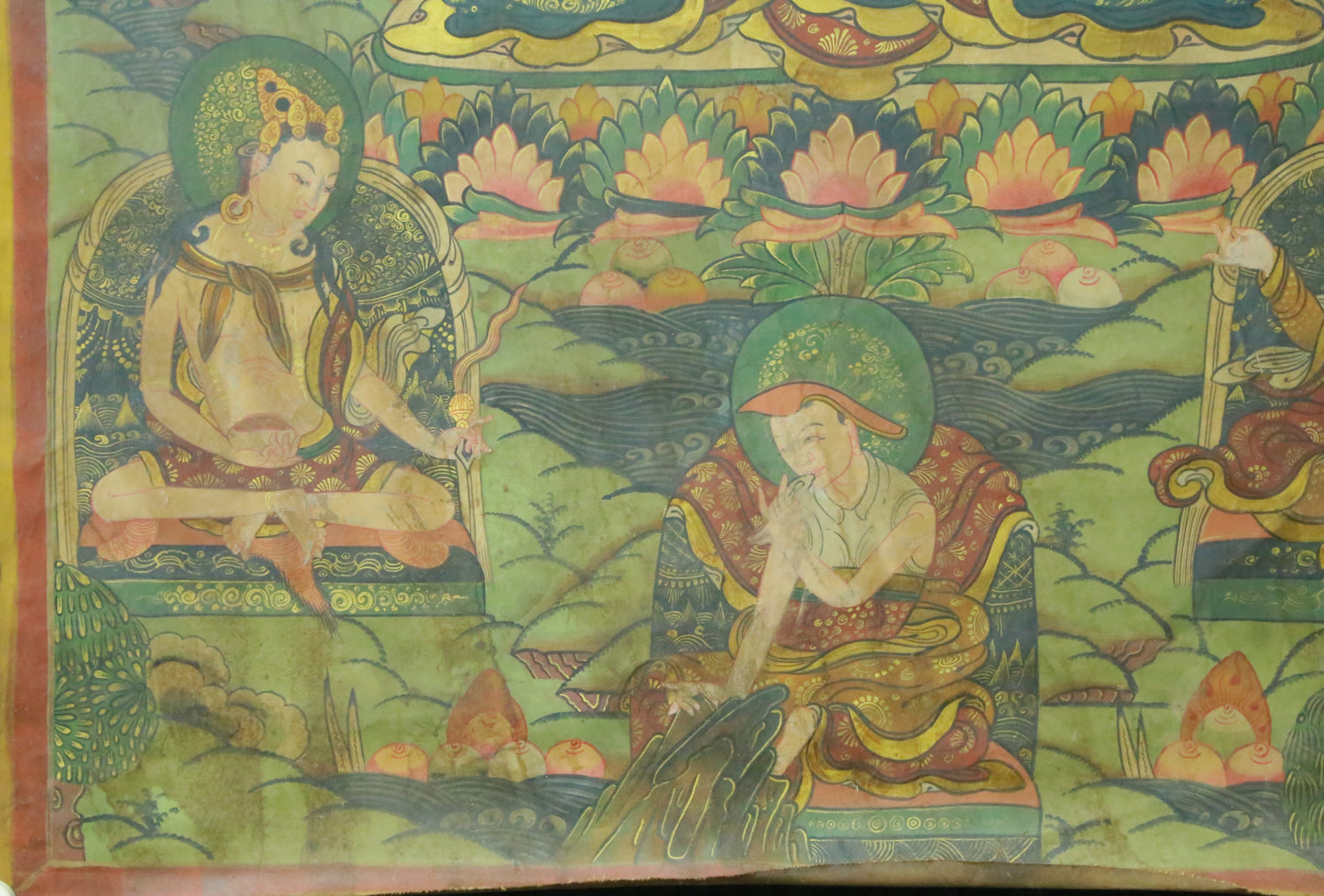 An Exquiste Painted Gold Vajrasattva Thangka