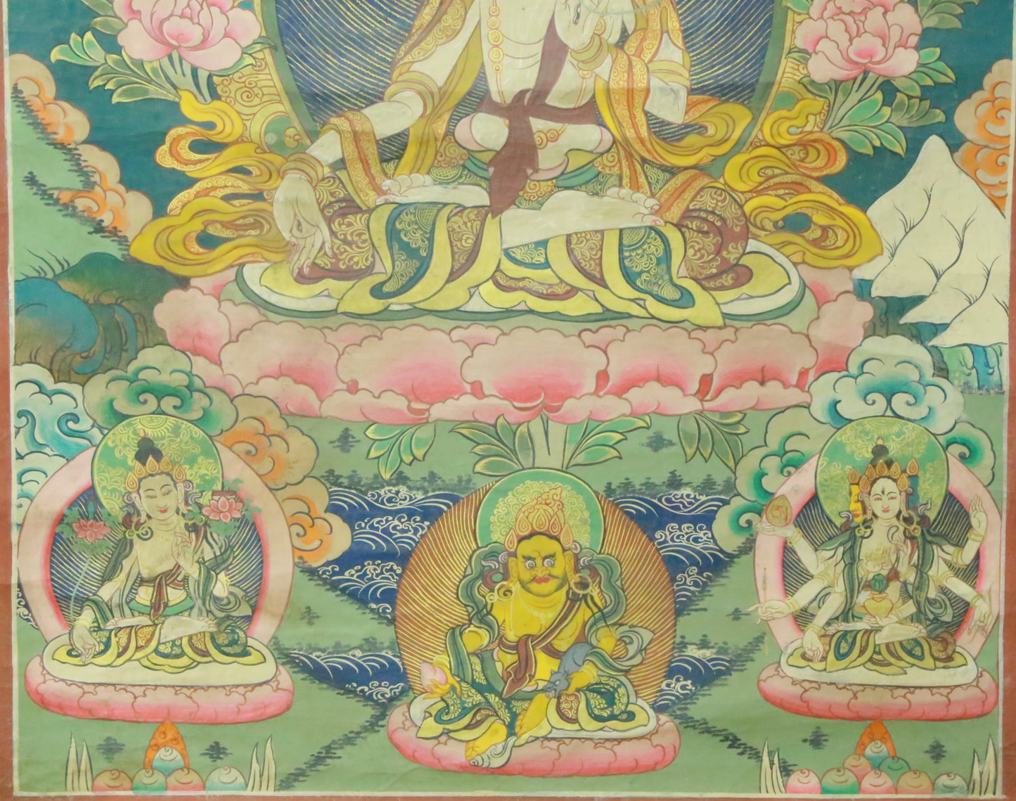 An Exquiste Painted Gold White Tara Thangka