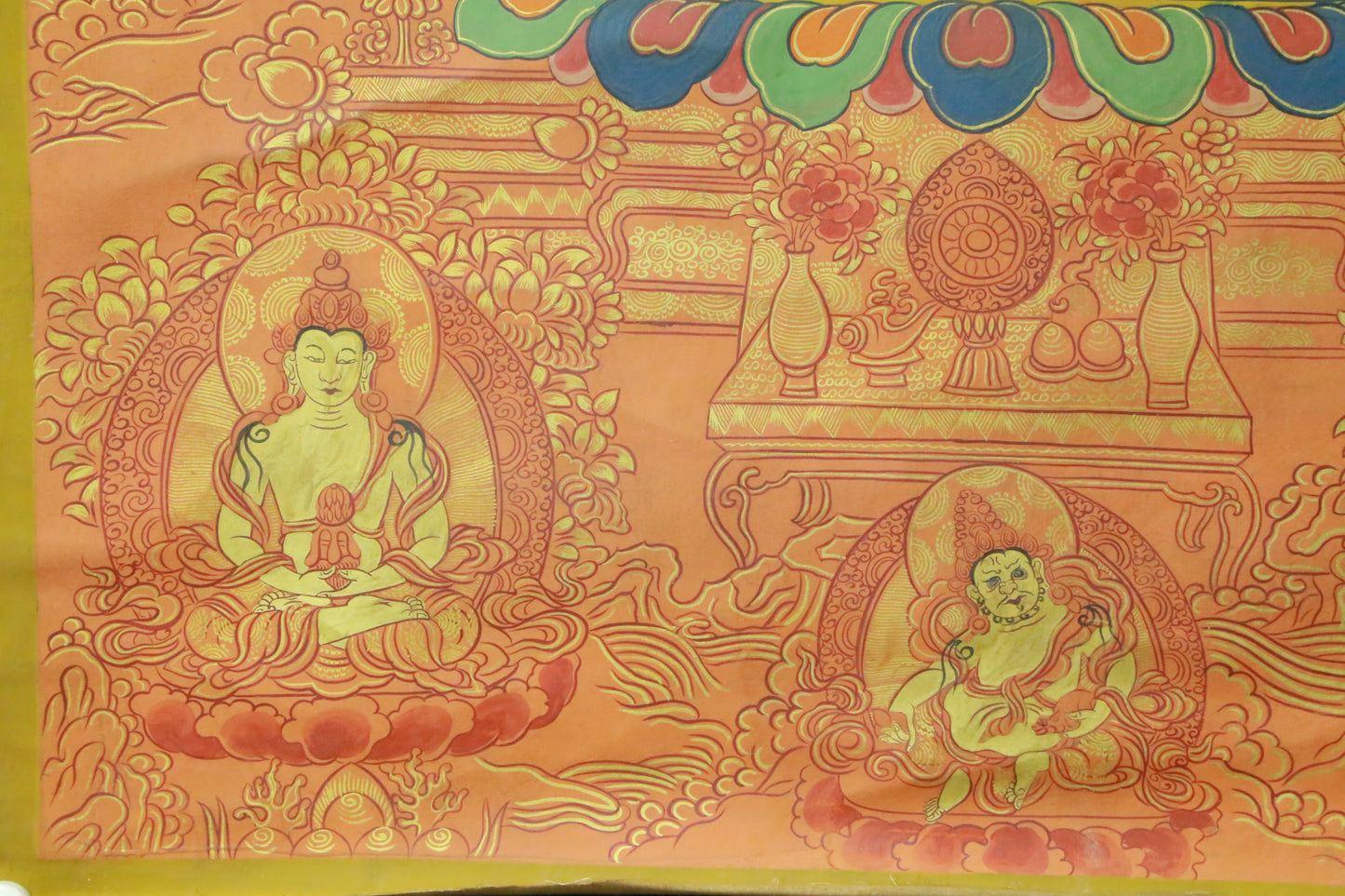 An Exquiste Painted Gold White Tara Thangka