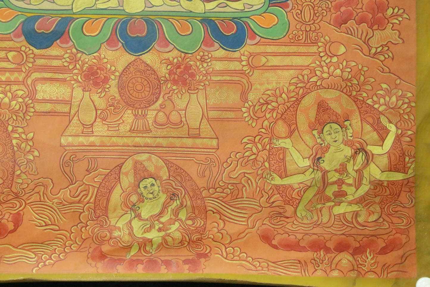 An Exquiste Painted Gold White Tara Thangka