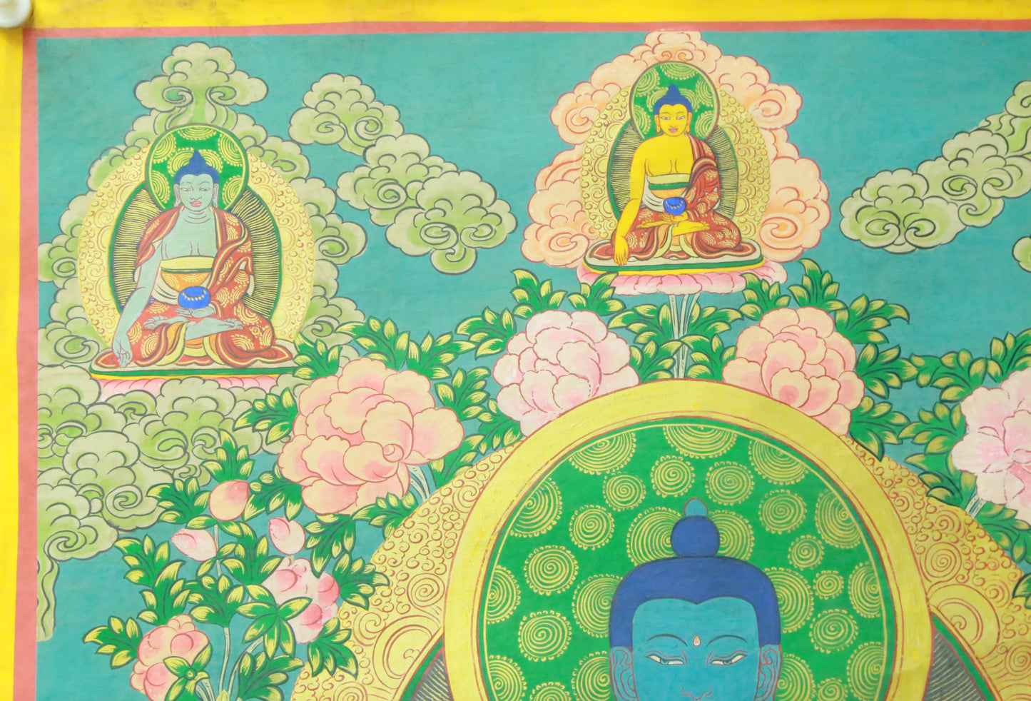 An Exquiste Painted Gold Gautama Buddha Thangka