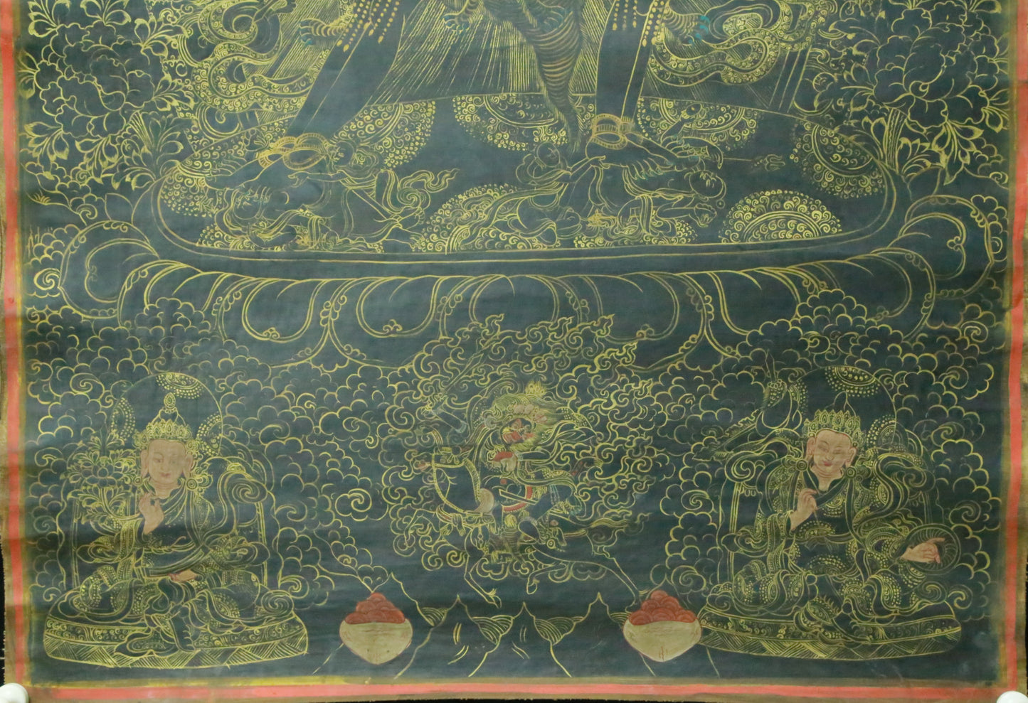 An Exquiste Painted Gold Yidam Thangka