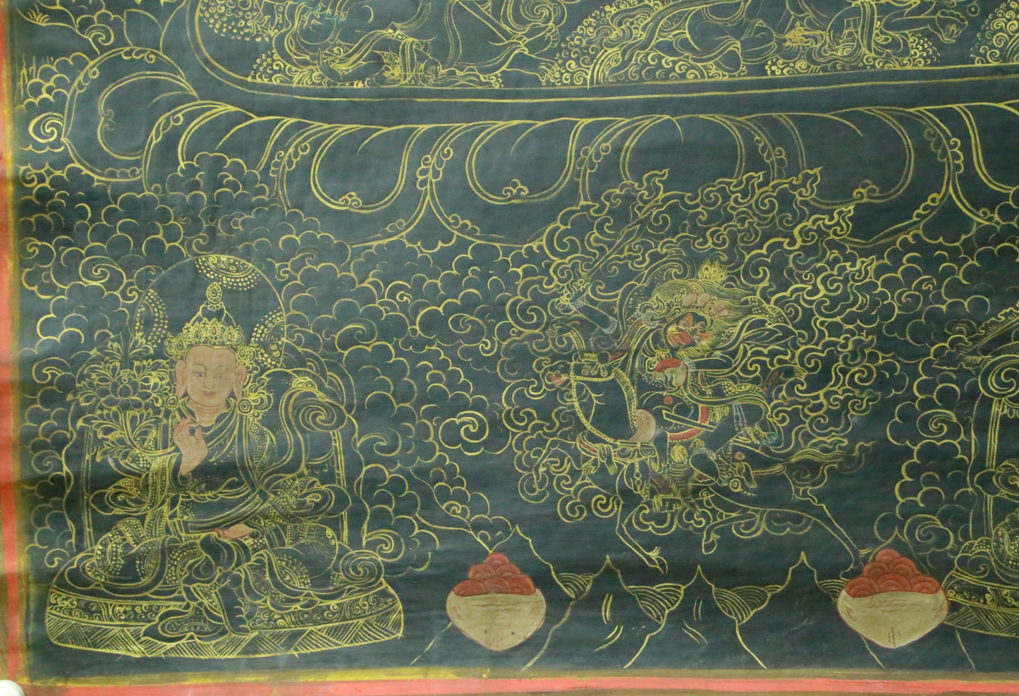 An Exquiste Painted Gold Yidam Thangka