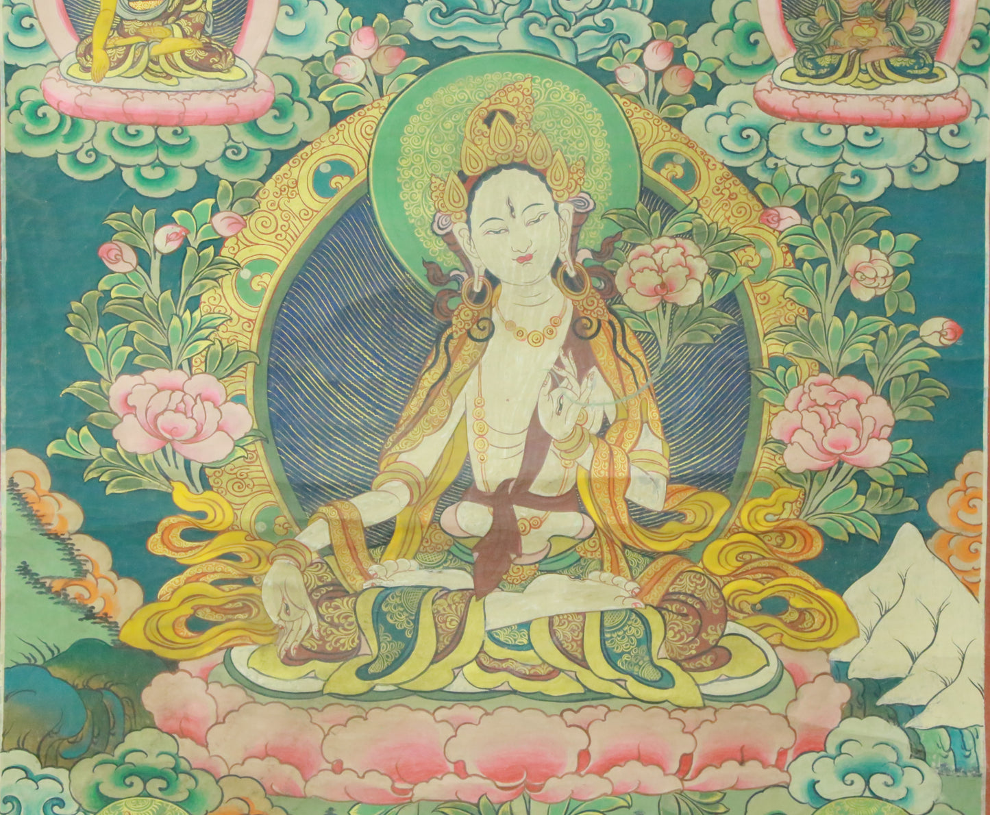 An Exquiste Painted Gold White Tara Thangka