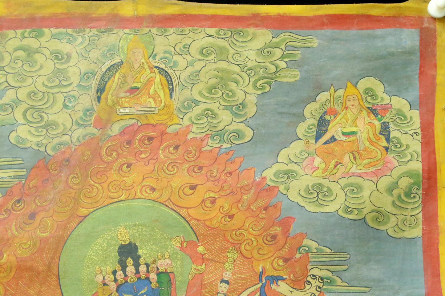 An Exquiste Painted Gold Yidam Thangka